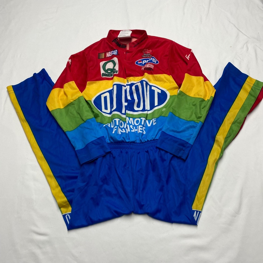 Vintage 1999 Jeff Gordon DuPont NASCAR Racing Suit Franklin Kids Medium Rainbow